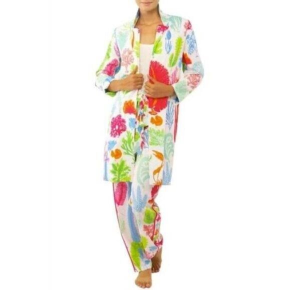 GRETCHEN SCOTT bon voyage pants in sea sway brights women's Size Large NEW - Picture 4 of 5